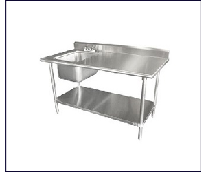 Work Tables With Sink & Undershelf