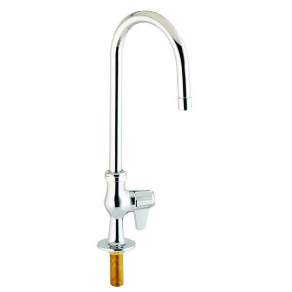T&S brass faucet with single hole and 5-1/2 swivel gooseneck 5F-1SLX05